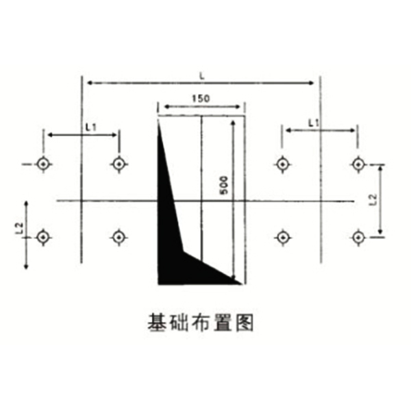 摇摆式螺杆启闭机基础安装布置图