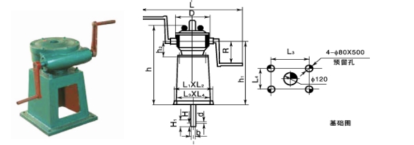 QL手摇式螺杆启闭机结构图布置图